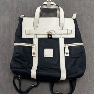 Henri Bendel large jetsetter black with white
